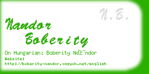 nandor boberity business card